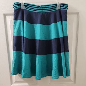 Z Spoke by Zac Posen Navy and Teal A-Line Skirt